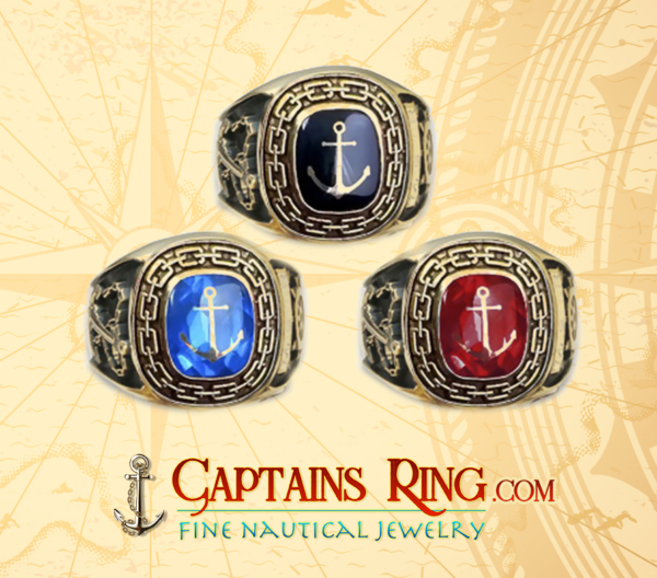nautical ring - 10k or 14k gold